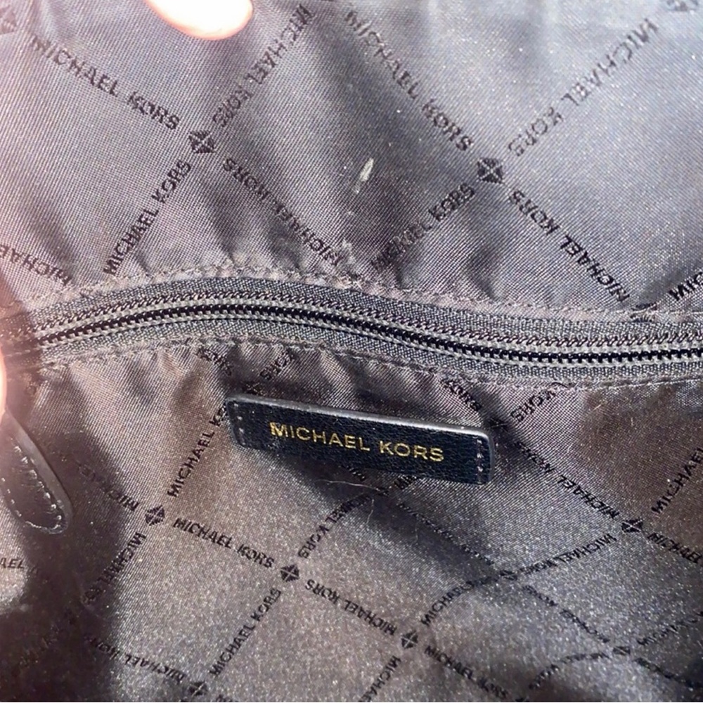 Michael Kors Ellis Black Satchel with Gold Accents - Picture 4 of 5